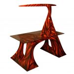 3D-Design-Schreibtisch 5achsig aus MDF ausgefräst