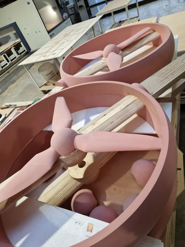 Rotoren Konstruktion für Flugsimulator Boeing in 3d Erstellt und ausgefräst